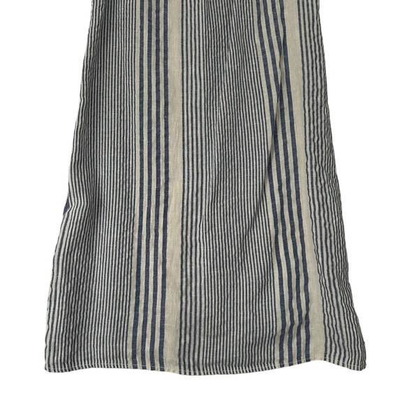Lina Tomei | Striped Linen Blend Sleeveless Mini Dress Size S - Picture 6 of 12